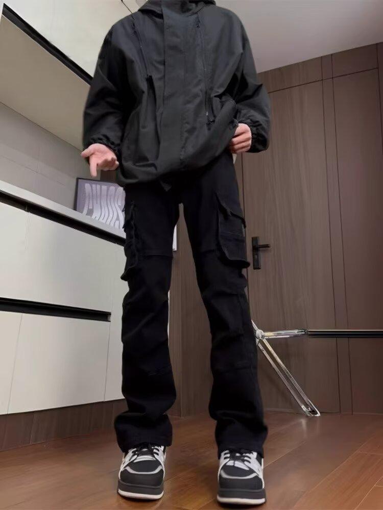 2025 Retro High Street Men's Wide-Leg Cargo Pants: Fashion Trend Casual Wear