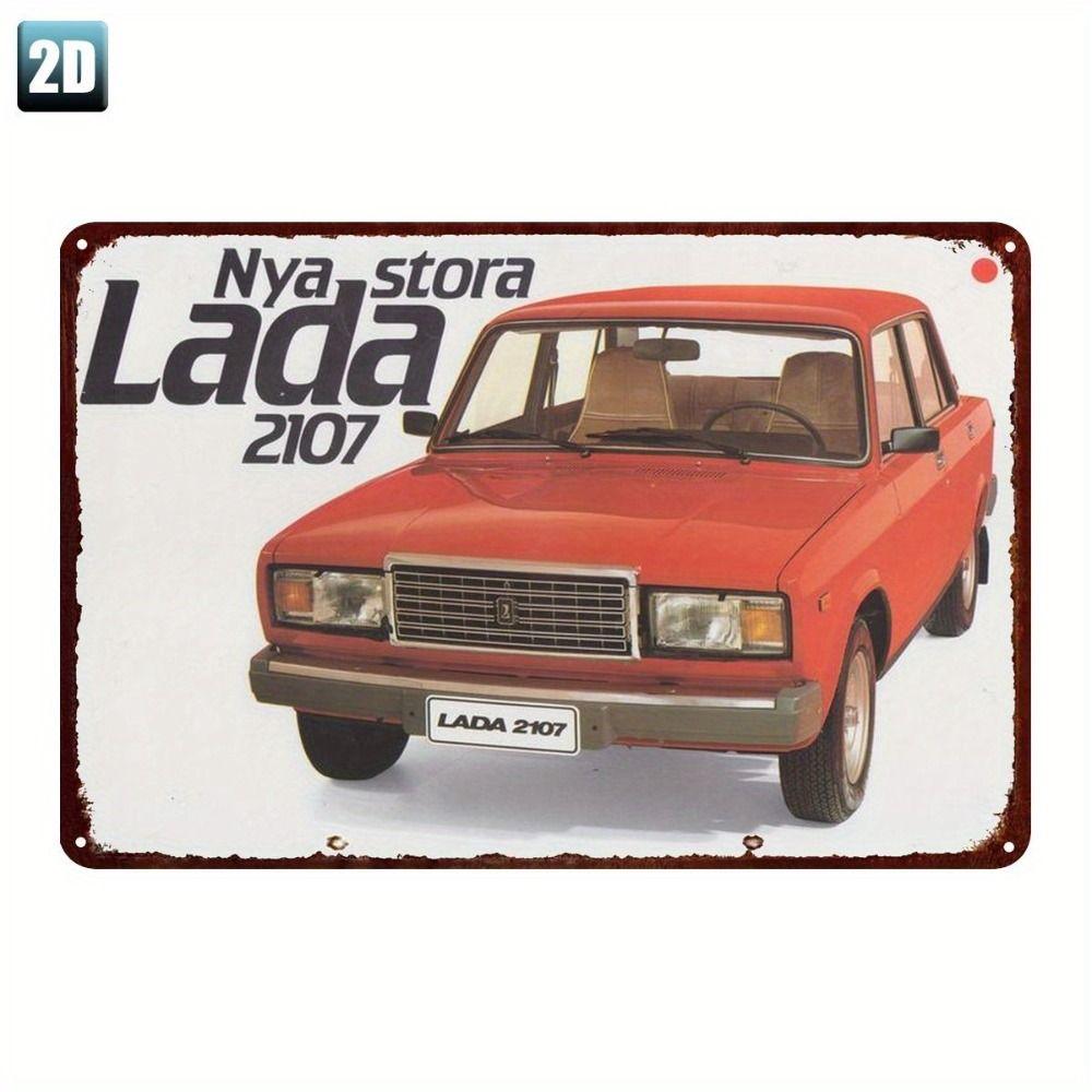 Lada Retro Metal Tin Sign Garage Wall Decor Vintage Car