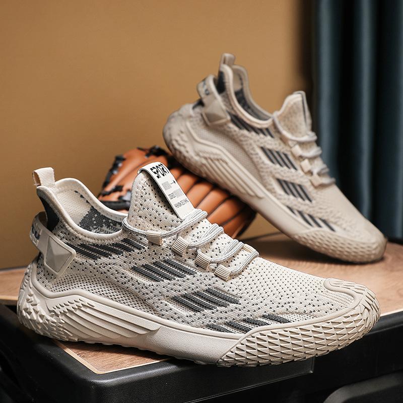 Men's shoes summer breathable deodorant fly-woven mesh mesh shoes non-slip soft-soled casual running shoes