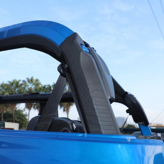 Schwarzer Säulen-Überrollbügel-Polster-Schutzabdeckung Zierleiste für Ford Bronco + 2-türig