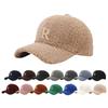Baseball Cap Winter Hat For Women Men Unisex Letter Metal Logo Imitation Cashmere Keep Warm Simple Casual Winter Caps New Velvet