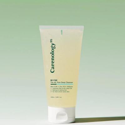 Carenología 95 BE:Limpiador profundo de poros FINE The AC 120 ml, antiacné, exfoliante, hidratante, cosmética coreana, Kbeauty, muestra