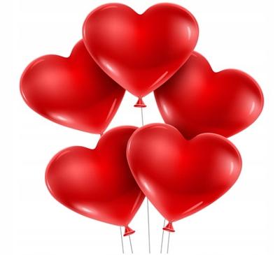 Pastel Heart Balloons, Red, 100 Pcs