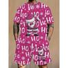 American Summer Men's Santa Claus Printed Comfortable Breathable Round