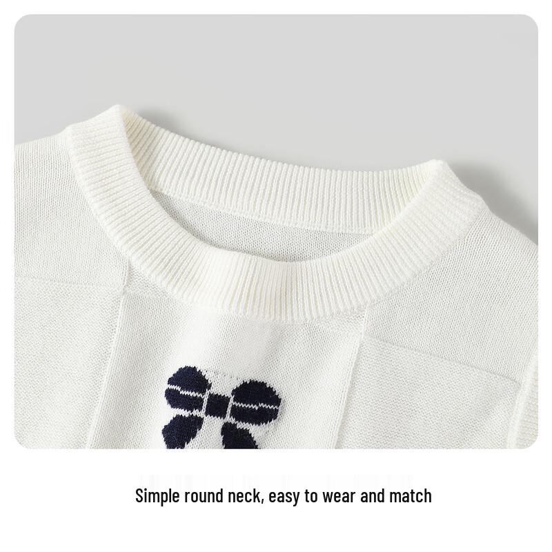 Navigare Girls' Australian Wool Blend Bowknot Knit Vest