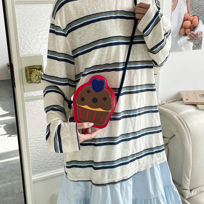 Cute Cupcake Crossbody Bag for Women Cartoon Cake Shape Mini Shoulder Bag Kawaii Coin Purse Small Messenger Bag Kids Girls Novelty Handbag
