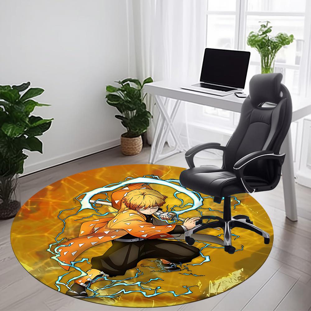 1PC Demon Slayer: Kimetsu no Yaiba Office Round Area Rug Suitable For Office, Under Office Chairs Bedroom Living Room Home Decor T100