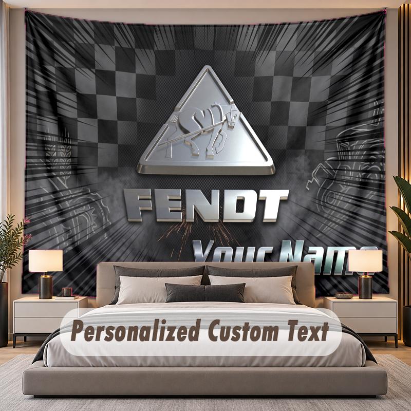 Arazzo Personalizzato con Nome Testo Fendt Poliestere Personalizzato Arazzo da Parete Per Camera da Letto e Stanza