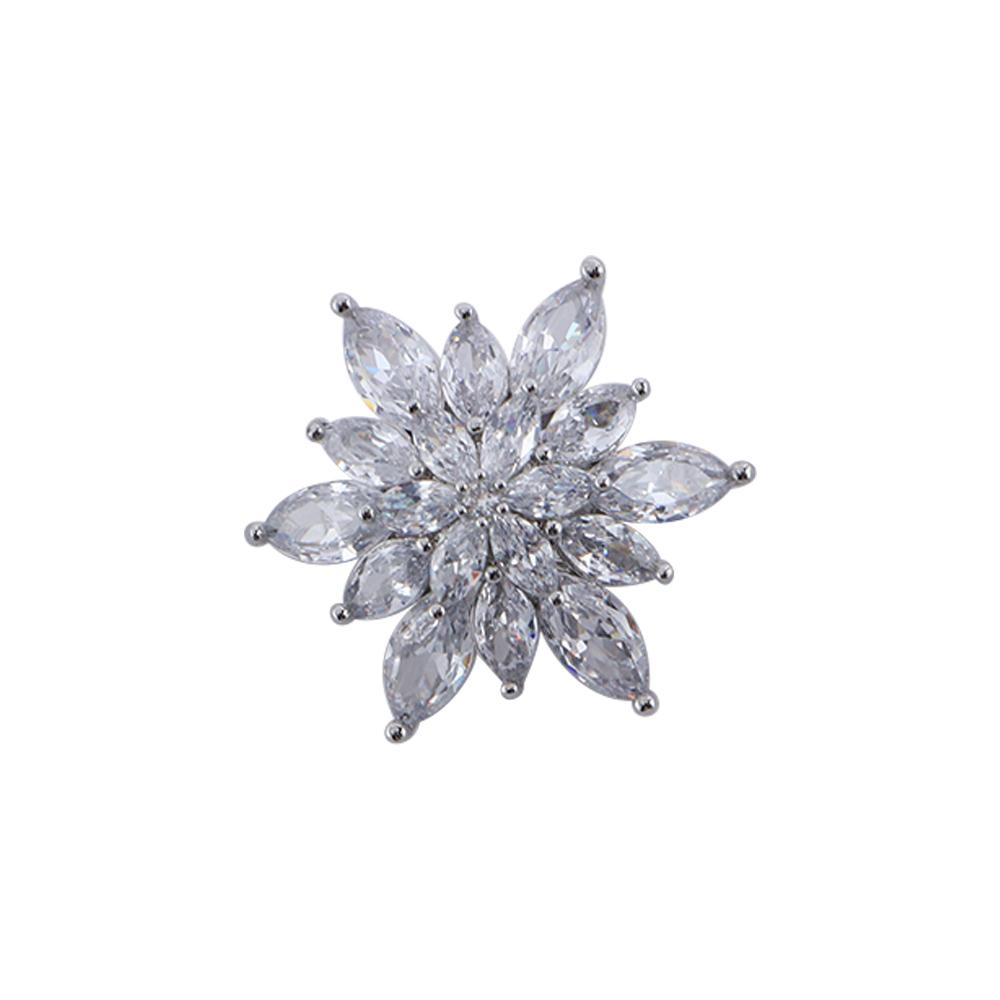 Shining Gifts Snowflake Christmas Lady Rhinestone Zircon Brooches Fashion Accessories Brooch Pins Women Jewelry серебряный