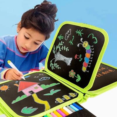 Çocuklar Sihirli Kara Tahta Eğitici Çocuk Oyunları Boyama Kitapları Çocuk Oyuncakları Çizmek İçin 6 Taraflı Silinebilir Tahtalar Su ile 3 Tebeşir Kalemi