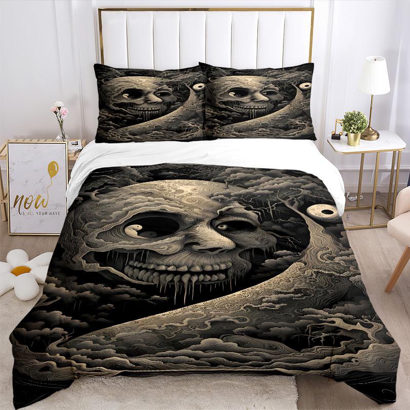 3pcs Bedding Set Skull Forest Includes 1 Comforter + 2 Pillowcases, Without Pillow Inserts, Soft Comfortable, Lightweight Breathable124