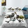 Jurassic Dinosaur Duvet Cover King Queen Huge Brown Triceratops Tyrannosaurus Diplodocus Polyester Bedding Set For Boys