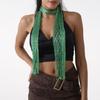 Women Skinny Scarf Thin Choker Knit Belt Stripe Long Tie Scarf Bag Handle Wrap