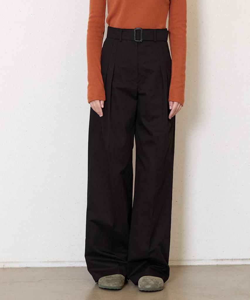 JUN BY JUN K Cotton Belted Pants_Black