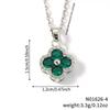 Copper & Titanium Steel Four-Leaf Clover Agate Clavicle Necklace – Fashionable, Versatile, High-End Design
