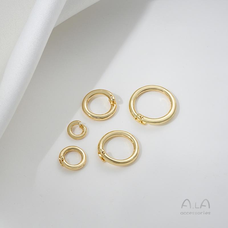 14K Gold Plated Open Jump Ring with Clasp for DIY Jewelry & Pendants