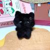 Cute Cartoon Plush Kitty Keychain Kawaii Black & Pink Cat Doll Backpack Decoration Pendant Bag Charm Accessory Gift