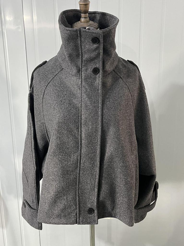 2025 Autumn/Winter Women's Wool Coat, European & American Sizes, Stand Collar, Single-breasted, Fashionable Temperament Design.