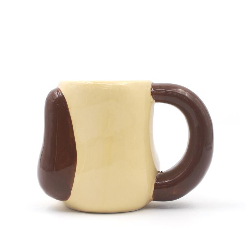 1pc 3D Cartoon Dog Ceramic Mug Coffee Mug Fun Novelty Mug Breakfast Milk Cup Microwave-safe Drinkware Gift for Children Friends
