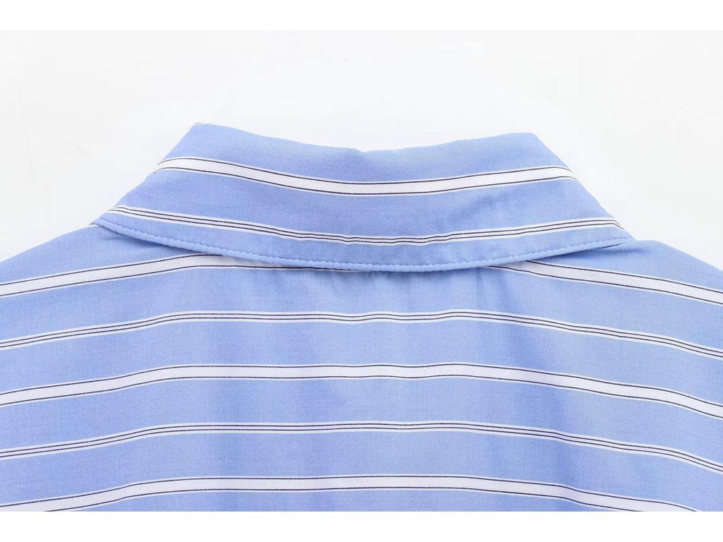 Spring 2025 Women's European/American Striped Poplin Shirt
