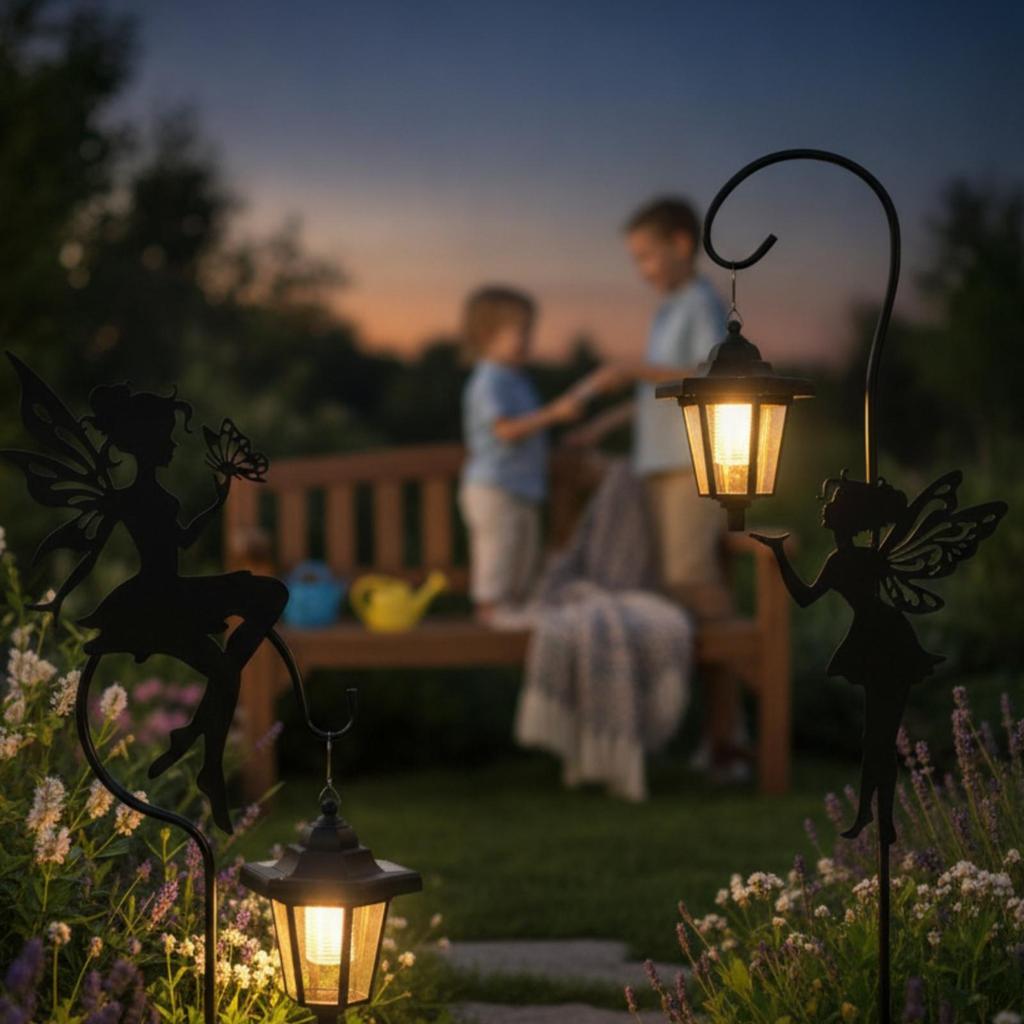 Fairy Garden Lantern Stakes Whimsical Solar with Stake Cordless for Lawn
