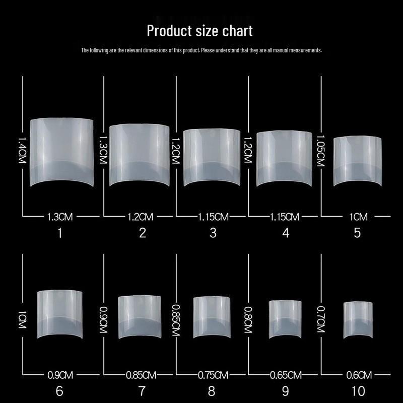 500-Piece Clear & Natural French Short False Nail Tips Set