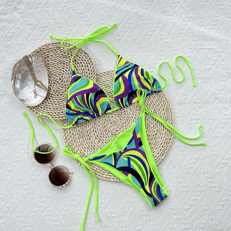 

Высококачественный женский купальник-слинг с принтом тай-дай Large зелёный