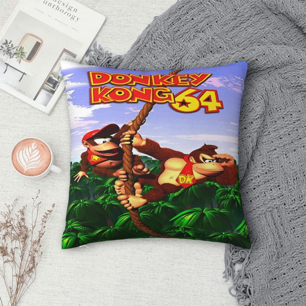 Home Decor Donkey Kong Bananza Game Pillowcases Accessories Pillow Cover Zipper Multi Size