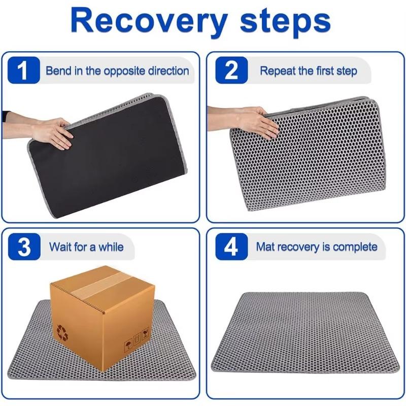 Wasserdichte Haustier Katzenstreumatte Doppelschichtige EVA Faltbare Streufangteppich Bettunterlagen für Katzen Haustierreinigungszubehör