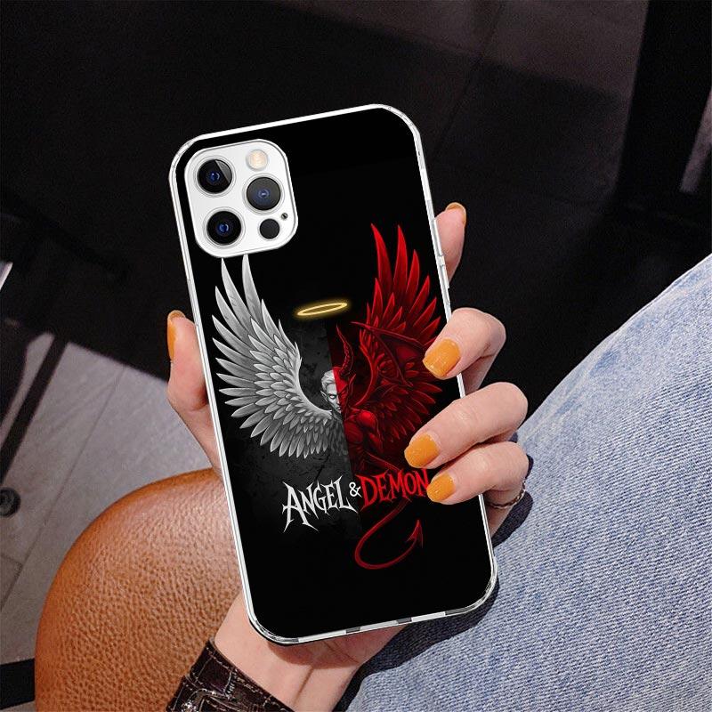 Angel Wings Devil Bad Phnoe Case for Iphone 17 Air 16 16E 11 12 13 Mini 14 Plus 15 Pro Max 7 8 + SE 2020 Phone Cover Coque