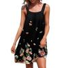 Women's Fashion Casual Printed Beachwear Pockets Sleevesless Casual Summer Beach Dress