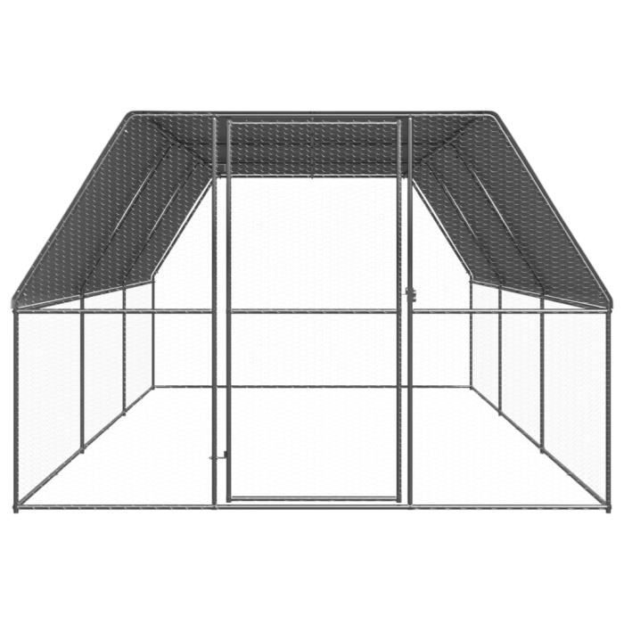 3154377 vidaXL Poulailler d'extérieur 3x6x2 m Acier galvanisé