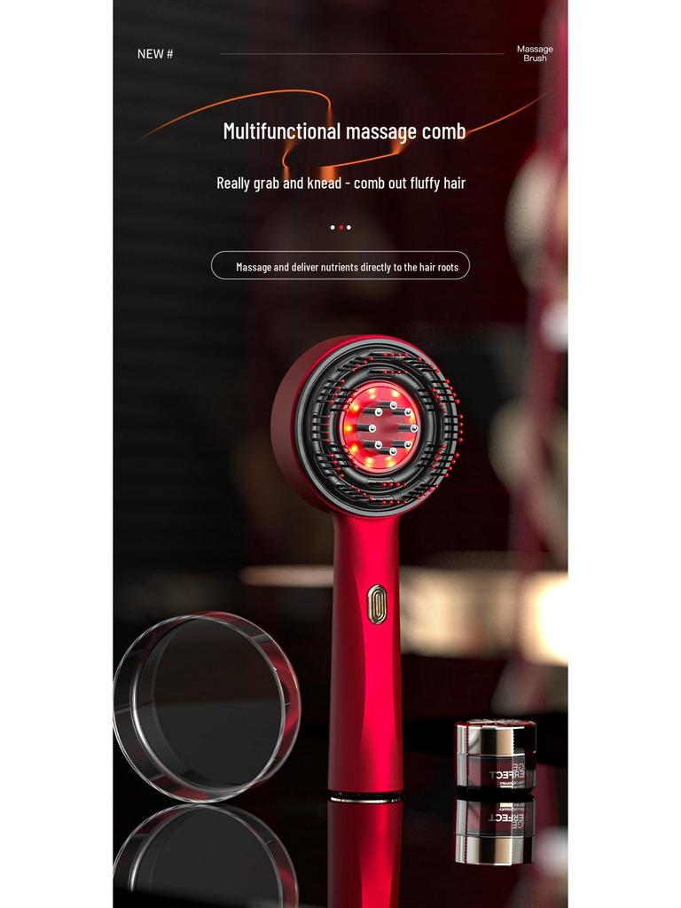 Red Light Scalp Massager & Hair Growth Comb with Kneading Applicator for Enhanced Hair Care