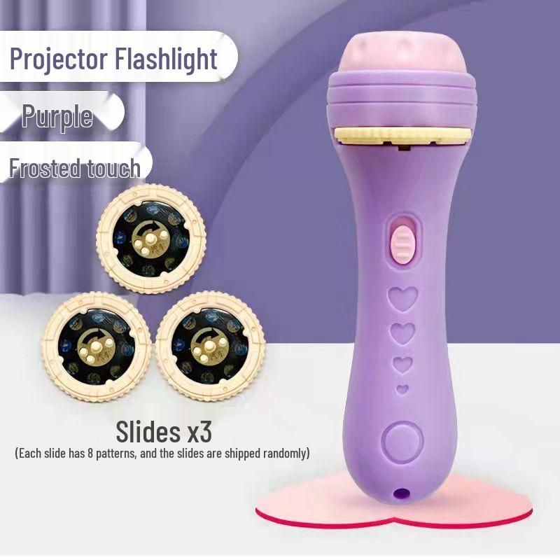 Available Children's Cognitive Cartoon Animal Projector Flashlight for Early Education