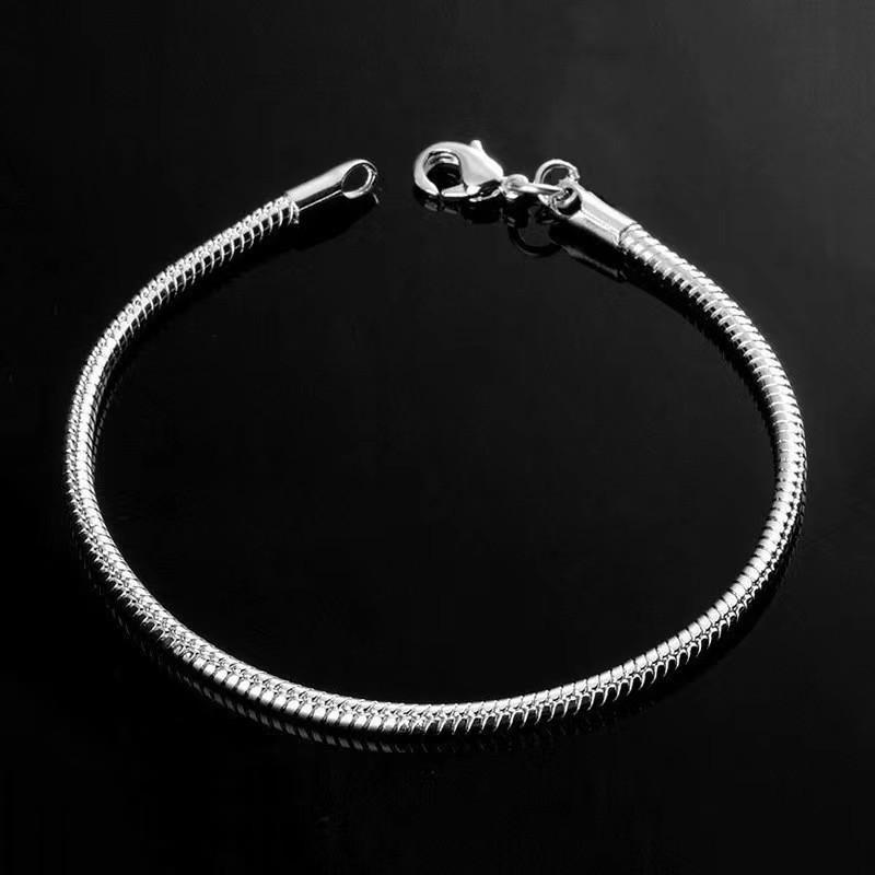Chunky Foxtail 3mm Men's Snake Bone Bracelet in Trendy Hip Hop Style.