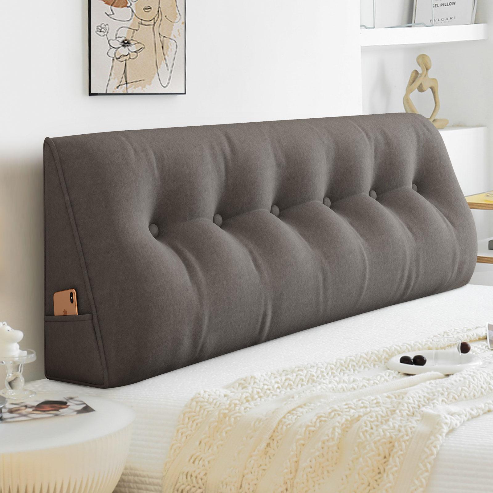 Headboard Wedge Bed Pillow for Headboard Bolster Pillow with Removable Cover, Daybed Bunk Bed Pillows for Sitting up, Reading or Working in Bed blu