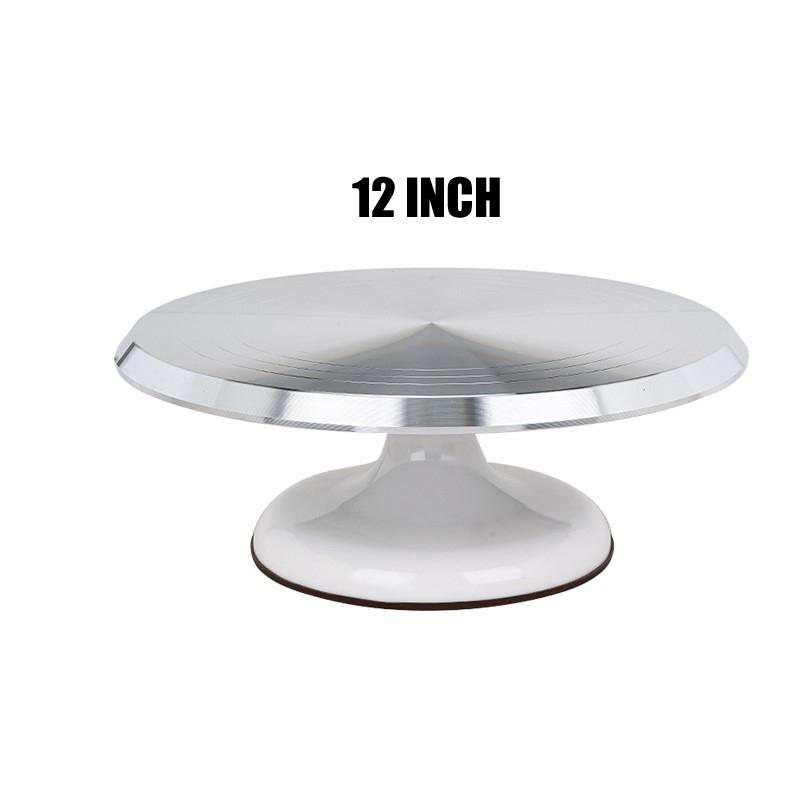 Aluminum Alloy 12 Inch Turntable Cake Decoration Accessory Set Rotating Cake Stand Tool Metal Stainless Steel Pastry Cake Stand