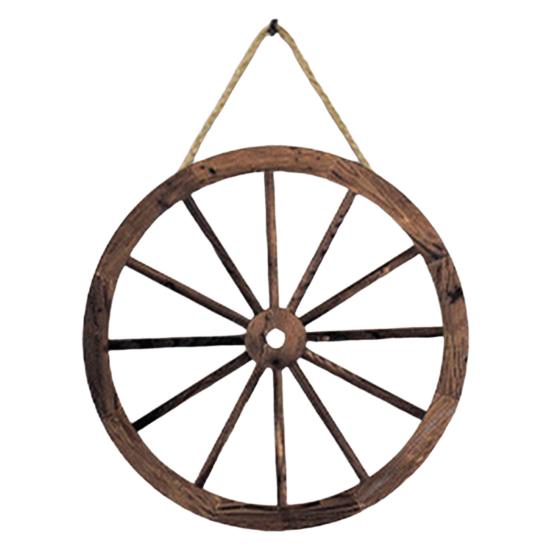 Wooden Wagon Wheel Wall Decor Retro Wheel Wall Art Vintage Farmhouse Old Western Hanging Ornaments for Home Office Cabin Western Themed Decor