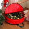 Large Opening Storage Organizer Round Garland Bag with Reinforced Handles Waterproof PE Fabric Durable Dustproof Organizer Zipper Closure