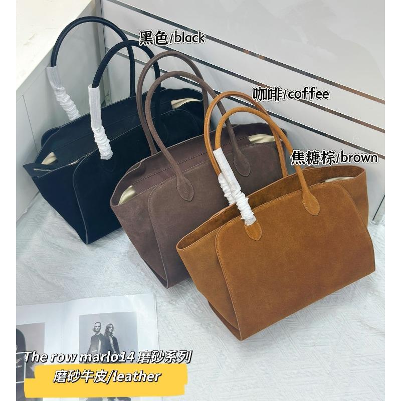 Kendou Same THE * Marlo Cowhide Old Money Wind Handbag Shopping Bag Tote Big Bag Underarm Briefcase