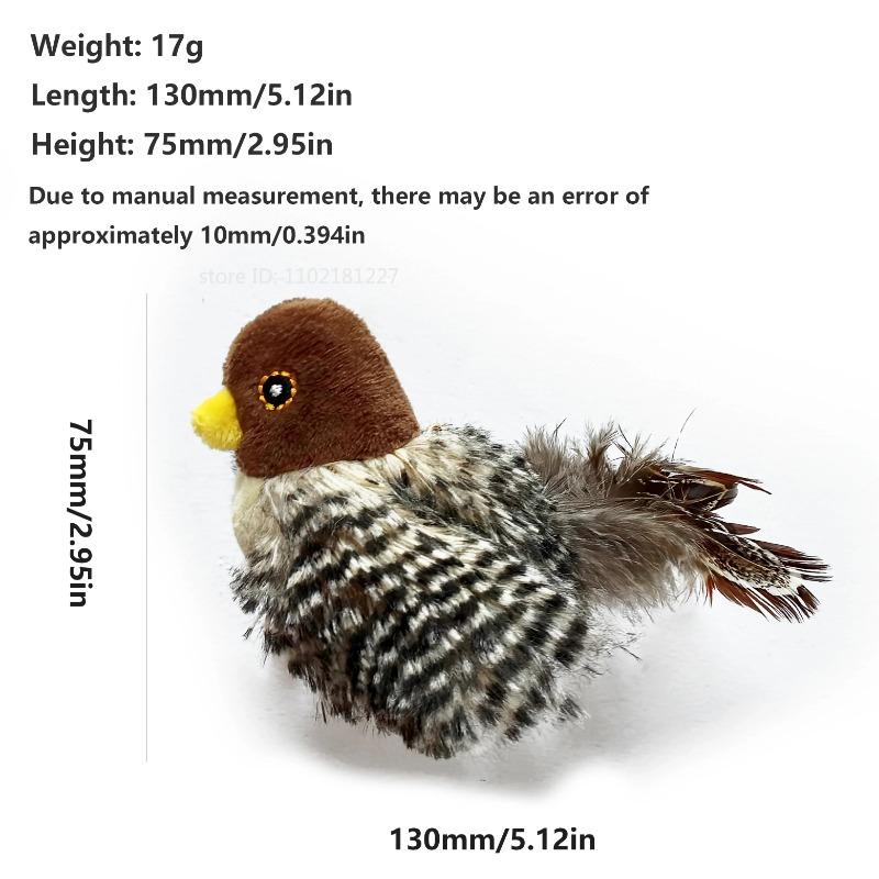 Interactive Plush Toys for Cat Squeak Cat Toy Bird Sparrow Catnip Toys Vivid Chirping Simulation Bird Interactive Cat Toy