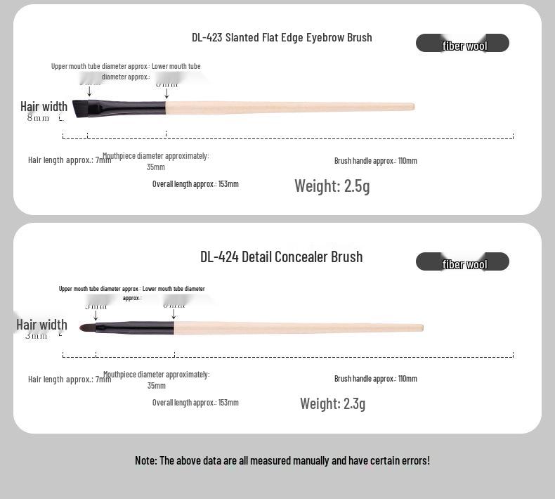 5/8-Piece Eye Brush Set: Pony Hair Blending, Luminous Wood Handle, Slanted Eyebrow, Eyeshadow, Concealer Brushes