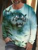 Nuova Felpa Pullover con Stampa Tigre 2024 Autunno Inverno Casual da Uomo a Maniche Lunghe Girocollo Streetwear Harajuku Abbigliamento da Uomo