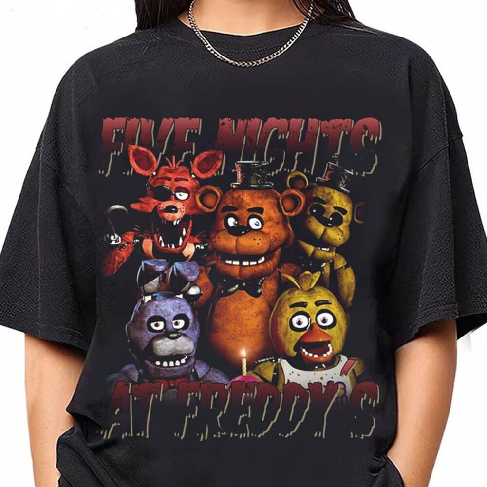 

Vintage 90s Five Nights At Freddy s T-Shirt Gift For Fan Short Sleeve Unisex Unisex T-Shirt M
