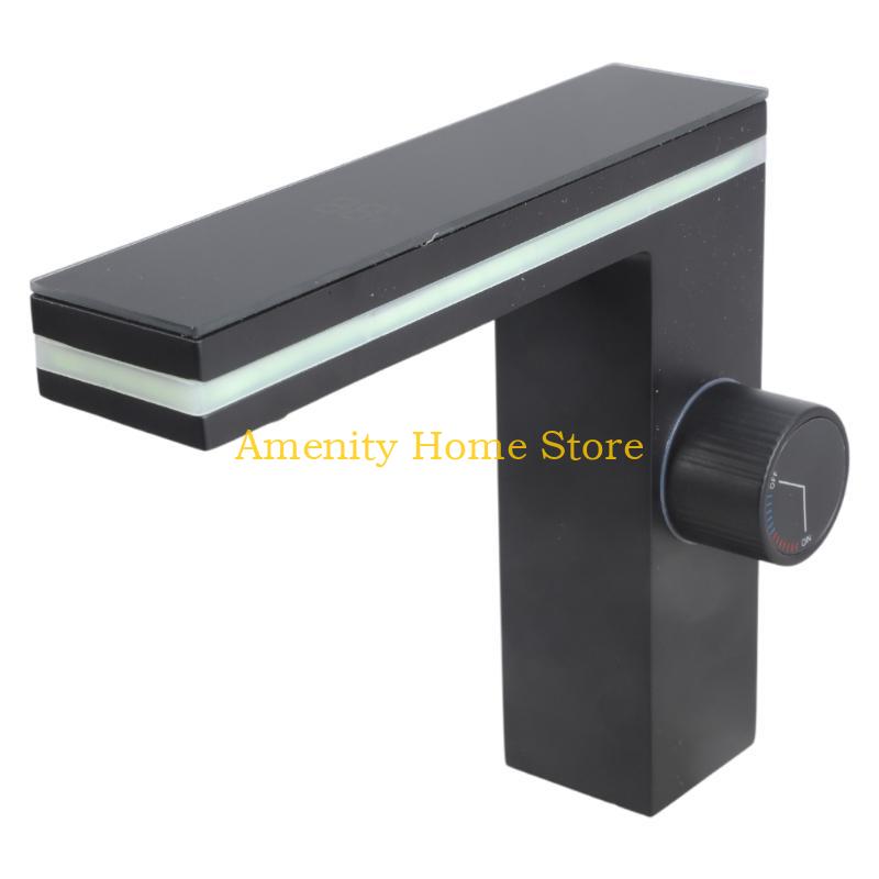 

F26C Contemporary Bathroom Sink Faucet with Intelligent Temperature Display for Home чёрный