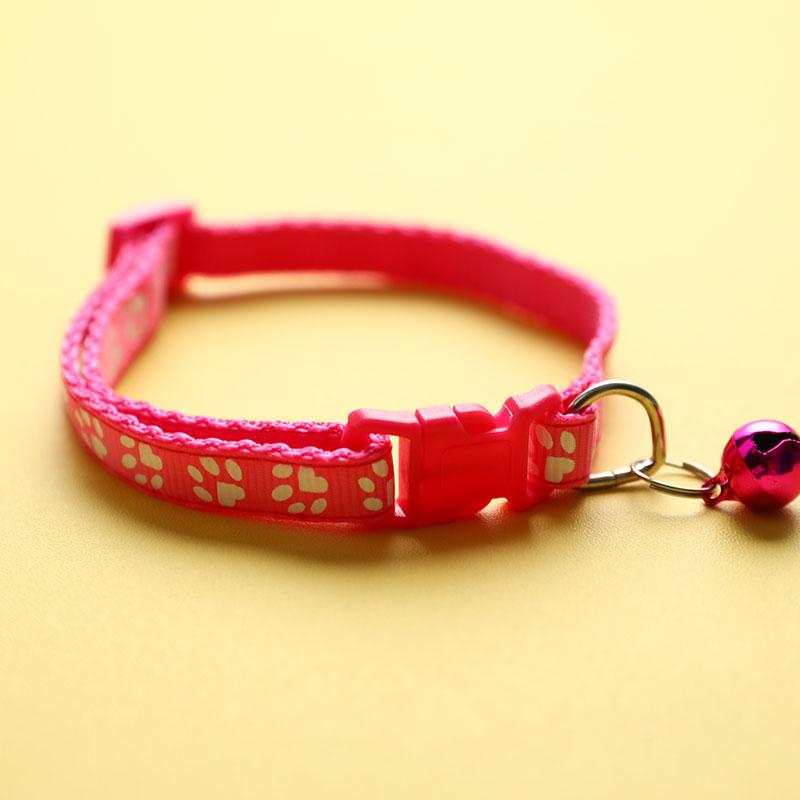 New Cute Bell Collar For Cats Dog Collar Funny Footprint Collars Leads Cat