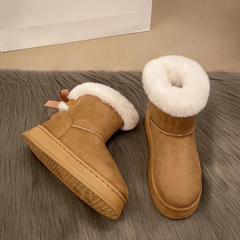 

Women s Fashion Large Cotton Shoes Winter Plush Thick Snow Boots Comfortable, Warm and Height Increasing Short Boots 36