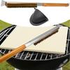 Pizza Stone Brush Gentle Barbecue Scraper High Heat Resistant Cleaning Brush With Scraper For Kitchen Grill Oven Baking