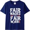 Unisex Summer Boys T Shirt Fair Wages For Fair Work Short Sleeve Workout O Neck Tees Men Tshirt Funny tshirt Round Neck Tee