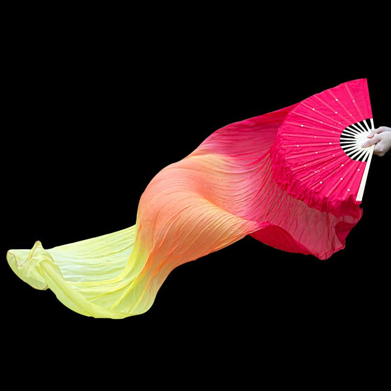 

1 шт., довжина 150 см, імітація шовку для танцю живота, віяло, танцівниця, танцювальний реквізит із градієнтним кольором Right